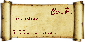 Csik Péter névjegykártya