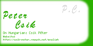 peter csik business card