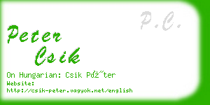 peter csik business card
